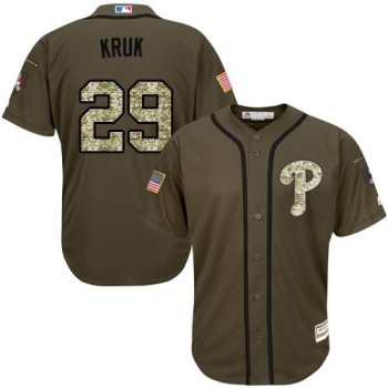 Phillies #29 John Kruk Green Salute to Service Stitched MLB Jersey Phillies #29 John Kruk Green Salute to Service Stitched MLB Jersey