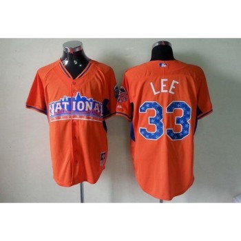 Phillies #33 Cliff Lee Orange All-Star 2013 National League Stitched MLB Jersey Phillies #33 Cliff Lee Orange All-Star 2013 National League Stitched MLB Jersey