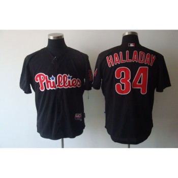 Phillies #34 Roy Halladay Black Stitched MLB Jersey Phillies #34 Roy Halladay Black Stitched MLB Jersey