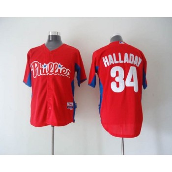 Phillies #34 Roy Halladay Red 2011 Cool Base BP Stitched MLB Jersey Phillies #34 Roy Halladay Red 2011 Cool Base BP Stitched MLB Jersey