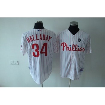 Phillies #34 Roy Halladay Stitched White Red Strip Youth MLB Jersey Phillies #34 Roy Halladay Stitched White Red Strip Youth MLB Jersey