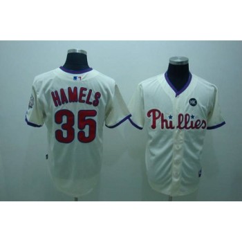 Phillies #35 Colbert Hamels Stitched Cream MLB Jersey Phillies #35 Colbert Hamels Stitched Cream MLB Jersey