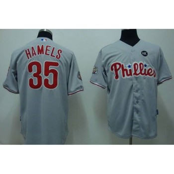 Phillies #35 Colbert Hamels Stitched Grey MLB Jersey Phillies #35 Colbert Hamels Stitched Grey MLB Jersey