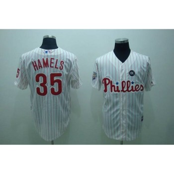 Phillies #35 Colbert Hamels Stitched White Red Strip MLB Jersey Phillies #35 Colbert Hamels Stitched White Red Strip MLB Jersey