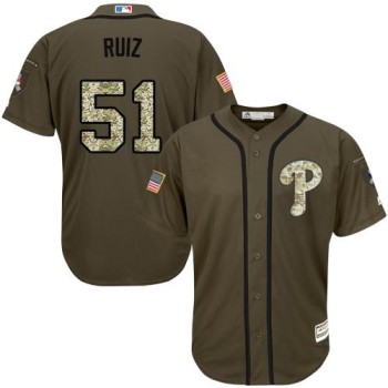 Phillies #51 Carlos Ruiz Green Salute to Service Stitched Youth MLB Jersey Phillies #51 Carlos Ruiz Green Salute to Service Stitched Youth MLB Jersey
