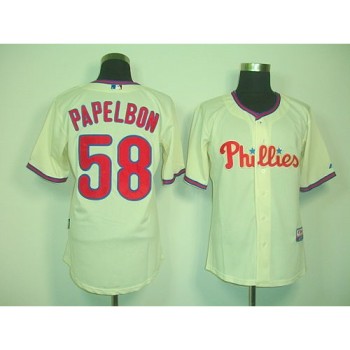 Phillies #58 Jonathan Papelbon Cream Cool Base Stitched MLB Jersey Phillies #58 Jonathan Papelbon Cream Cool Base Stitched MLB Jersey