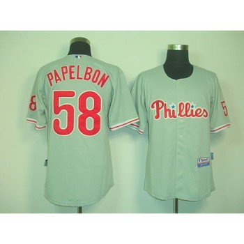 Phillies #58 Jonathan Papelbon Grey Cool Base Stitched MLB Jersey Phillies #58 Jonathan Papelbon Grey Cool Base Stitched MLB Jersey