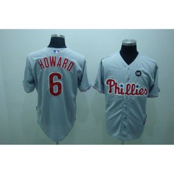 Phillies #6 Ryan Howard Stitched Grey MLB Jersey Phillies #6 Ryan Howard Stitched Grey MLB Jersey