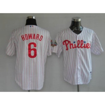 Phillies #6 Ryan Howard Stitched White Red Strip MLB Jersey Phillies #6 Ryan Howard Stitched White Red Strip MLB Jersey