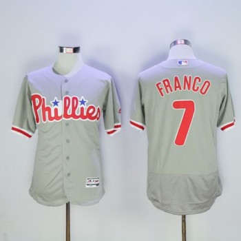 Phillies #7 Maikel Franco Grey Flexbase Authentic Collection Stitched MLB Jersey Phillies #7 Maikel Franco Grey Flexbase Authentic Collection Stitched MLB Jersey