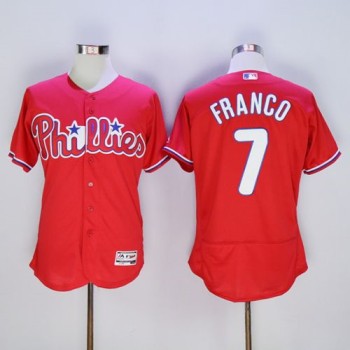 Phillies #7 Maikel Franco Red Flexbase Authentic Collection Stitched MLB Jersey Phillies #7 Maikel Franco Red Flexbase Authentic Collection Stitched MLB Jersey