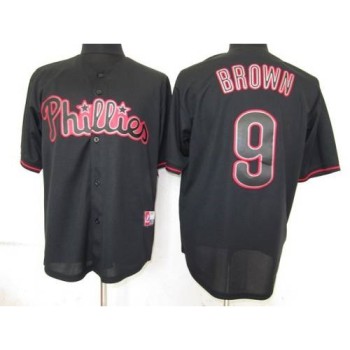 Phillies #9 Domoic Brown Black Fashion Stitched MLB Jersey Phillies #9 Domoic Brown Black Fashion Stitched MLB Jersey