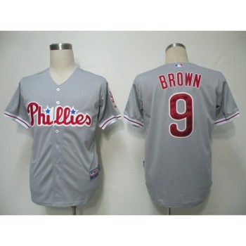 Phillies #9 Domoic Brown Grey Cool Base Stitched MLB Jersey Phillies #9 Domoic Brown Grey Cool Base Stitched MLB Jersey