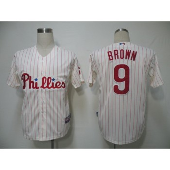 Phillies #9 Domoic Brown White Red Strip Stitched MLB Jersey Phillies #9 Domoic Brown White Red Strip Stitched MLB Jersey