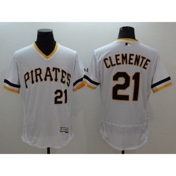 Pirates #21 Roberto Clemente White Flexbase Authentic Collection Cooperstown Stitched MLB Jersey Pirates #21 Roberto Clemente White Flexbase Authentic Collection Cooperstown Stitched MLB Jersey