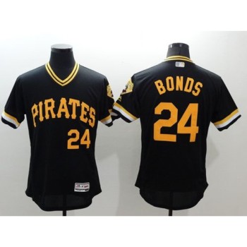 Pirates #24 Barry Bonds Black Flexbase Authentic Collection Cooperstown Stitched MLB Jersey Pirates #24 Barry Bonds Black Flexbase Authentic Collection Cooperstown Stitched MLB Jersey
