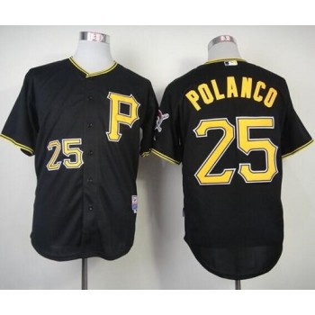 Pirates #25 Gregory Polanco Black Cool Base Stitched MLB Jersey Pirates #25 Gregory Polanco Black Cool Base Stitched MLB Jersey