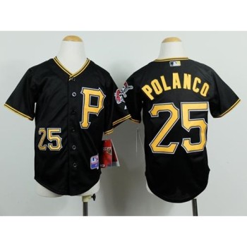 Pirates #25 Gregory Polanco Black Cool Base Stitched Youth MLB Jersey Pirates #25 Gregory Polanco Black Cool Base Stitched Youth MLB Jersey