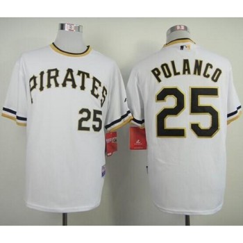 Pirates #25 Gregory Polanco White Alternate 2 Cool Base Stitched MLB Jersey Pirates #25 Gregory Polanco White Alternate 2 Cool Base Stitched MLB Jersey