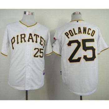Pirates #25 Gregory Polanco White Cool Base Stitched MLB Jersey Pirates #25 Gregory Polanco White Cool Base Stitched MLB Jersey