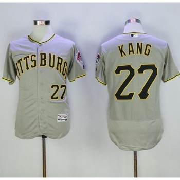 Pirates #27 Jung-ho Kang Grey Flexbase Authentic Collection Stitched MLB Jersey Pirates #27 Jung-ho Kang Grey Flexbase Authentic Collection Stitched MLB Jersey