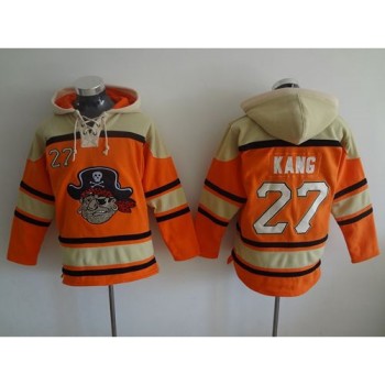 Pirates #27 Jung-ho Kang Orange Sawyer Hooded Sweatshirt MLB Hoodie Pirates #27 Jung-ho Kang Orange Sawyer Hooded Sweatshirt MLB Hoodie
