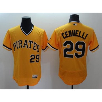 Pirates #29 Francisco Cervelli Gold Flexbase Authentic Collection Cooperstown Stitched MLB Jersey Pirates #29 Francisco Cervelli Gold Flexbase Authentic Collection Cooperstown Stitched MLB Jersey