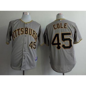 Pirates #45 Gerrit Cole Grey Cool Base Stitched MLB Jersey Pirates #45 Gerrit Cole Grey Cool Base Stitched MLB Jersey