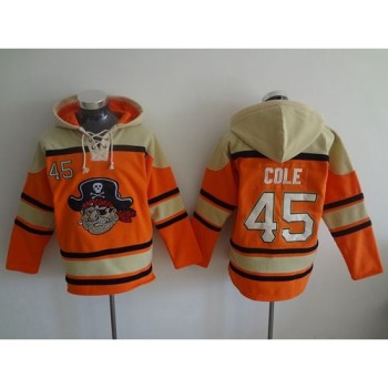 Pirates #45 Gerrit Cole Orange Sawyer Hooded Sweatshirt MLB Hoodie Pirates #45 Gerrit Cole Orange Sawyer Hooded Sweatshirt MLB Hoodie