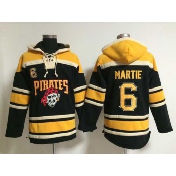 Pirates #6 Starling Marte Black Sawyer Hooded Sweatshirt MLB Hoodie Pirates #6 Starling Marte Black Sawyer Hooded Sweatshirt MLB Hoodie