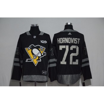 Pittsburgh Penguins #72 Patric Hornqvist Black Men's 1917-2017 100th Anniversary  Stitched NHL Jersey