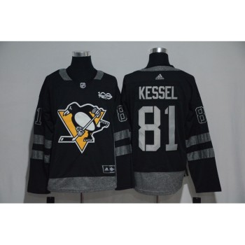 Pittsburgh Penguins #81 Phil Kessel Black Men's 1917-2017 100th Anniversary  Stitched NHL Jersey