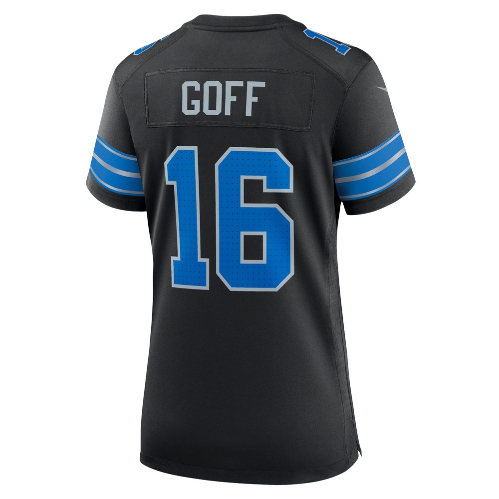 Women's Detroit Lions #16 Jared Goff Black 2nd Alternate Game Jersey