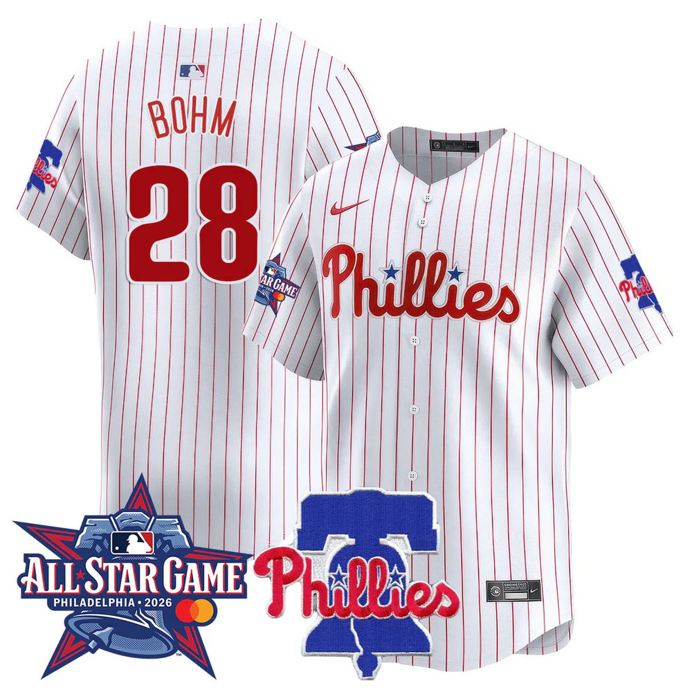 Youth Philadelphia Phillies #28 Alec Bohm White 2026 MLB All-Star Jersey Youth Philadelphia Phillies #28 Alec Bohm White 2026 MLB All-Star Jersey