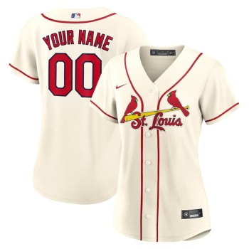 Women's St. Louis Cardinals Cream Alternate Cream Limited Custom Jersey Women's St. Louis Cardinals Cream Alternate Cream Limited Custom Jersey
