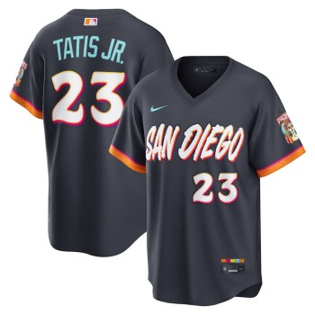 Men's San Diego Padres #23 Fernando Tatis Jr. Nike Obsidian 2026 City Connect Stadium Jersey Men's San Diego Padres #23 Fernando Tatis Jr. Nike Obsidian 2026 City Connect Stadium Jersey