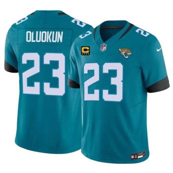 Men's Jacksonville Jaguars #23 Foyesade Oluokun Teal 2026 4-Star C Patch Vapor F.U.S.E. Limited Jersey Men's Jacksonville Jaguars #23 Foyesade Oluokun Teal 2026 4-Star C Patch Vapor F.U.S.E. Limited Jersey