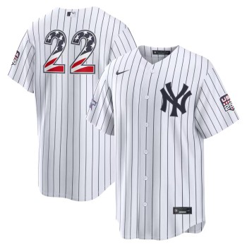 Men's New York Yankees #22 Ben Rice Nike White 2026 All-Star Edition Stars & Stripes Stadium Jersey Men's New York Yankees #22 Ben Rice Nike White 2026 All-Star Edition Stars & Stripes Stadium Jersey