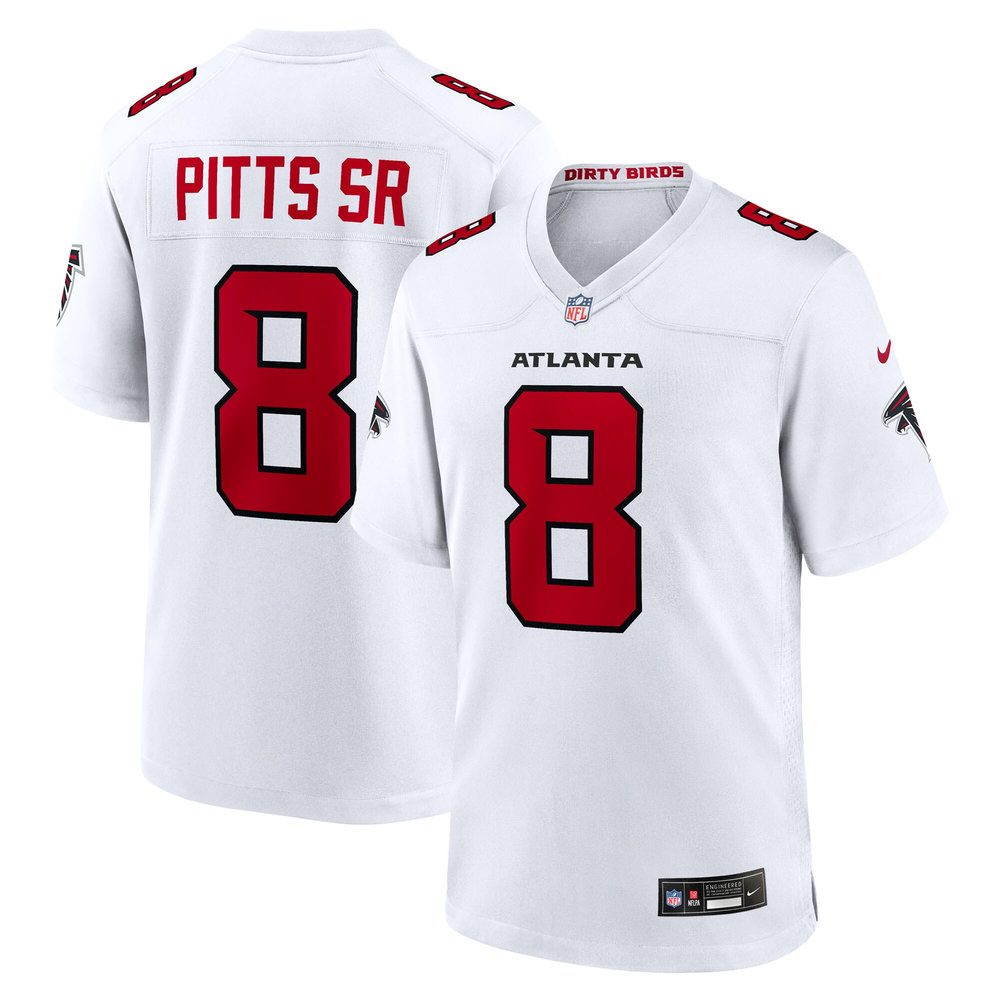 Men's Atlanta Falcons #8 Kyle Pitts Sr. Nike White Game Jersey Men's Atlanta Falcons #8 Kyle Pitts Sr. Nike White Game Jersey