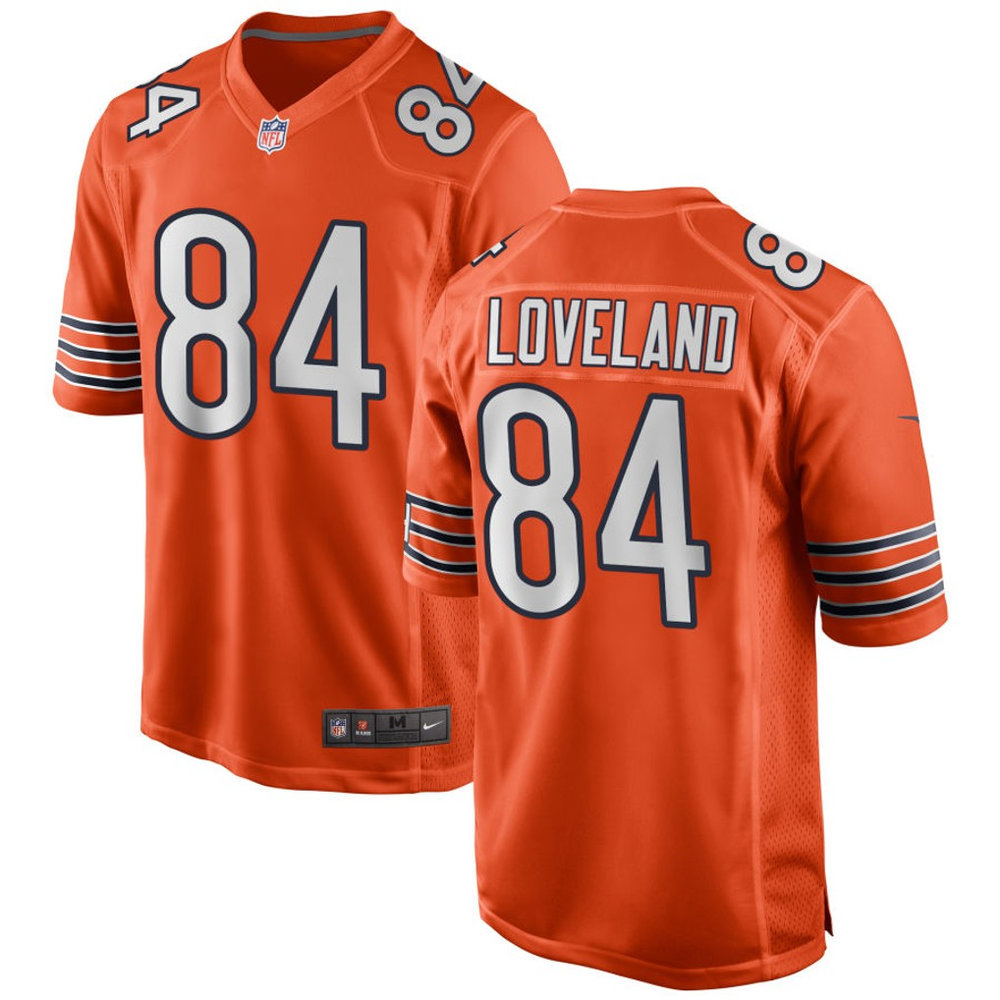 Men's Chicago Bears #84 Colston Loveland Orange Game Jersey Men's Chicago Bears #84 Colston Loveland Orange Game Jersey