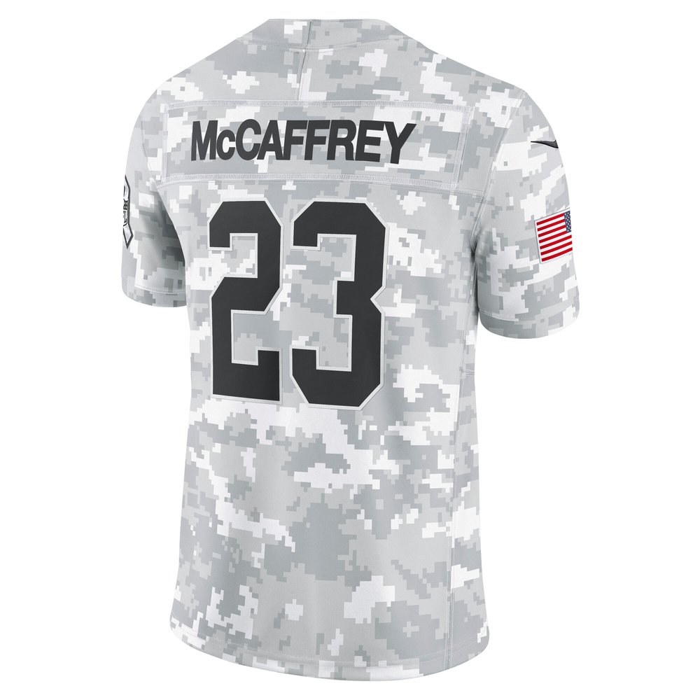 Men's San Francisco 49ers Christian McCaffrey Arctic Camo 2024 Salute to Service Limited Jersey