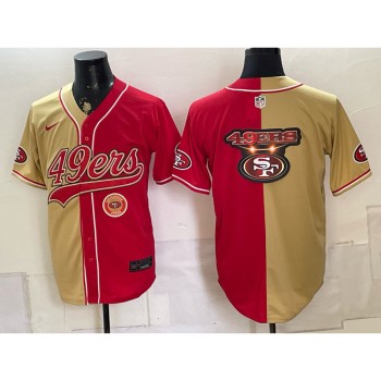 Youth San Francisco 49ers Red Split Cool Base Stitched Baseball Jersey