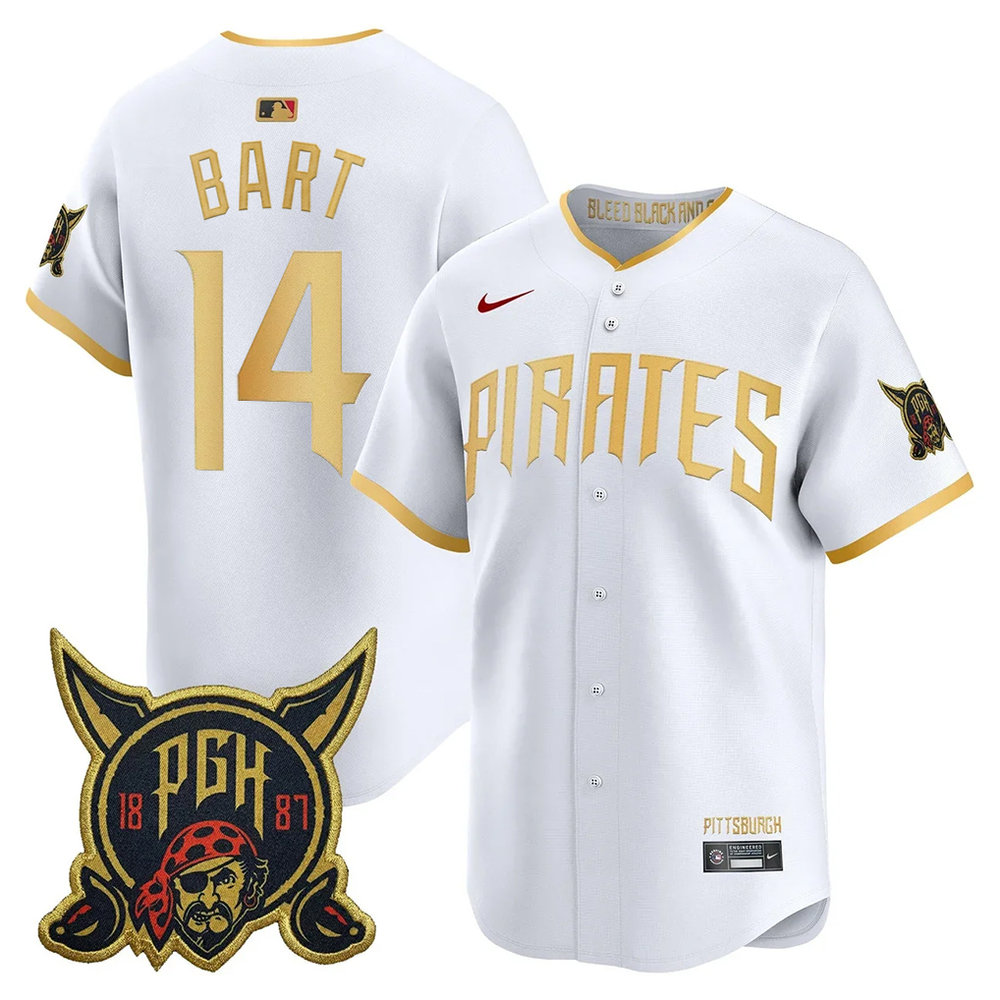 Youth Pittsburgh Pirates #14 Joey Bart White 2026 City Connect Jersey