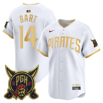 Men's Pittsburgh Pirates #14 Joey Bart White 2026 City Connect Jersey Men's Pittsburgh Pirates #14 Joey Bart White 2026 City Connect Jersey