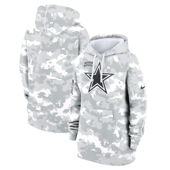 Women's Dallas Cowboys Arctic Camo 2024 Salute To Service Club Fleece Pullover Hoodie Women's Dallas Cowboys Arctic Camo 2024 Salute To Service Club Fleece Pullover Hoodie