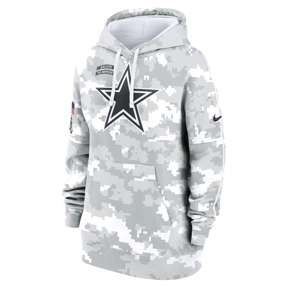 Women's Dallas Cowboys Arctic Camo 2024 Salute To Service Club Fleece Pullover Hoodie