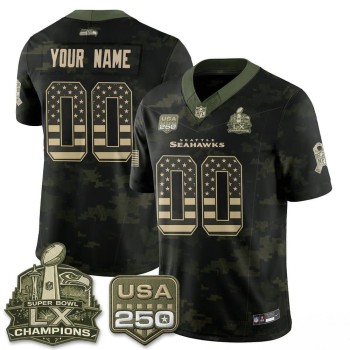 Youth Seattle Seahawks Camo 2026 Salute to Service Edition Vapor F.U.S.E. Limited Custom Jersey Youth Seattle Seahawks Camo 2026 Salute to Service Edition Vapor F.U.S.E. Limited Custom Jersey