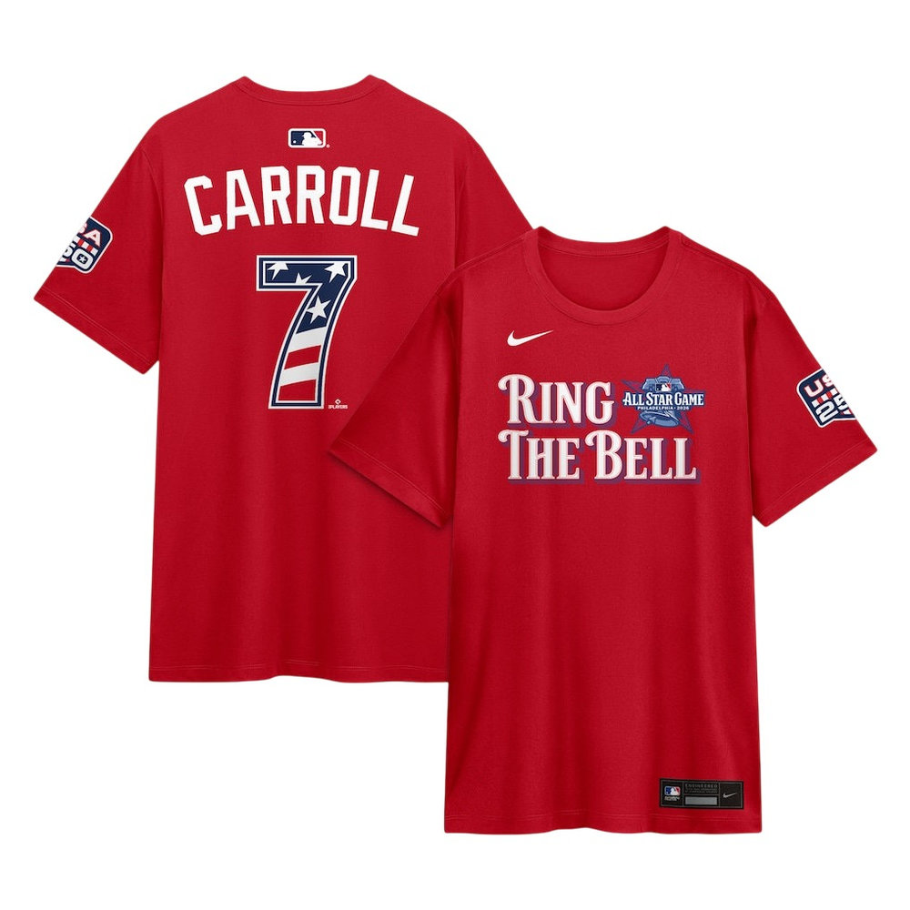 Men's National League #7 Corbin Carroll Nike Red 2026 All-Star Game Name & Number T-Shirt Men's National League #7 Corbin Carroll Nike Red 2026 All-Star Game Name & Number T-Shirt