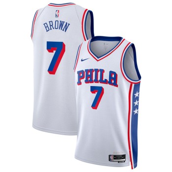 Men's Philadelphia 76ers #7 Jaylen Brown Nike White Swingman Association Edition Jersey Men's Philadelphia 76ers #7 Jaylen Brown Nike White Swingman Association Edition Jersey