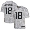 Youth Minnesota Vikings Justin Jefferson Arctic Camo 2024 Salute to Service Game Jersey